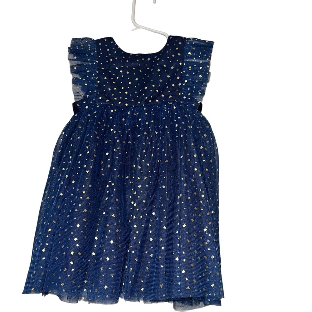 Popatu Navy Blue gold Starry tulle Dress sz 2T NWT